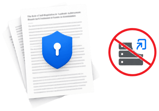 Private paper review illustration with a shield and non-repository symbol